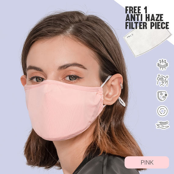 PP Reusable Triple-layer Cooling Face Mask Pink