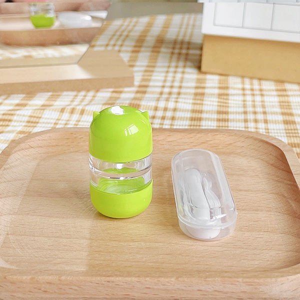 Cute Animal Capsule Lens Case Green