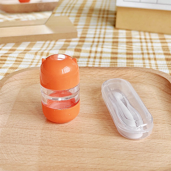 Cute Animal Capsule Lens Case in Orange