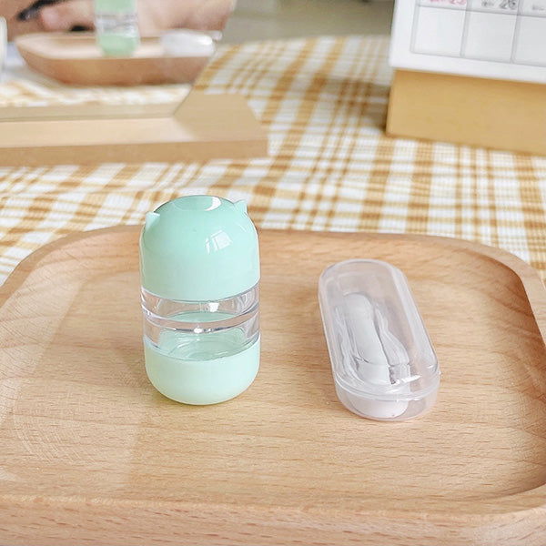 Cute Animal Capsule Lens Case in Turquoise