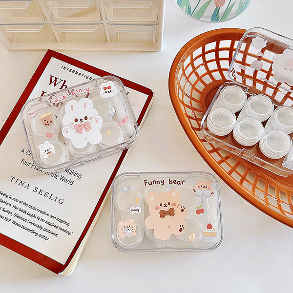 cute rabbit & bear lens case