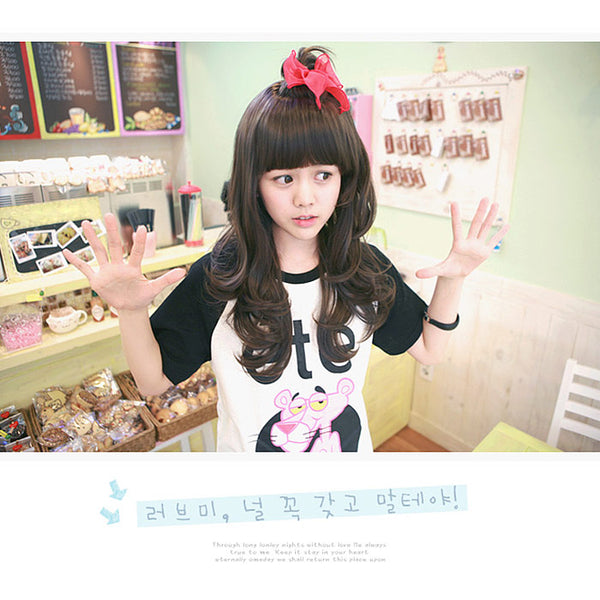 Premium Wig Loveme Straight Hair Wavy End (Cinnamon Brown)