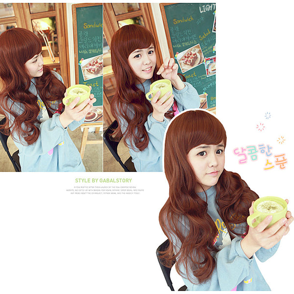 Premium Wig Sweet Spoon No1 Soft Curly Hair (Red Brown)