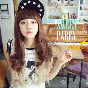 Peluca Premium Sweet Parfa Cabello Liso Punta Ondulada (Marrón Anaranjado)