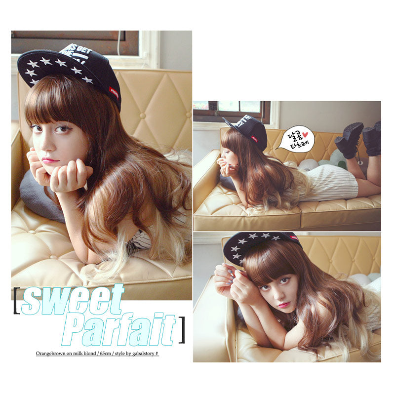 Premium Wig Sweet Parfa Straight Hair Wavy End (Orange Brown)