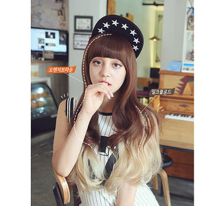 Peluca Premium Sweet Parfa Cabello Liso Punta Ondulada (Marrón Anaranjado)