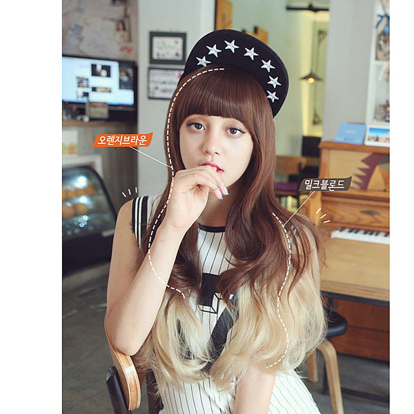 Peluca Premium Sweet Parfa Cabello Liso Punta Ondulada (Marrón Anaranjado)