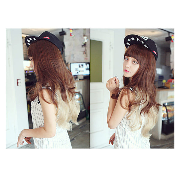 Peluca Premium Sweet Parfa Cabello Liso Punta Ondulada (Marrón Anaranjado)