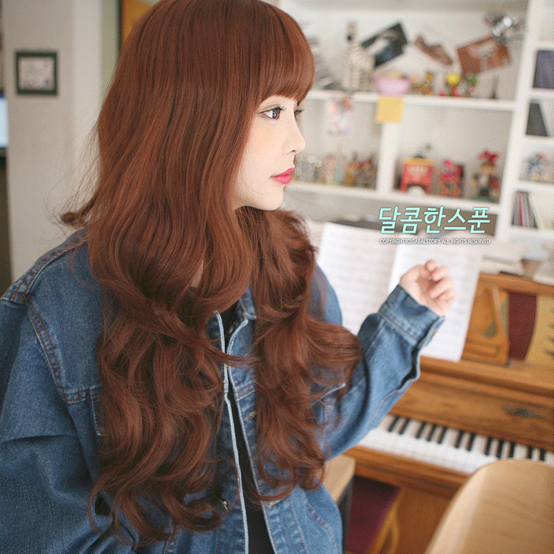 Premium Wig Sweet Spoon Soft Curly Hair (Red Brown)