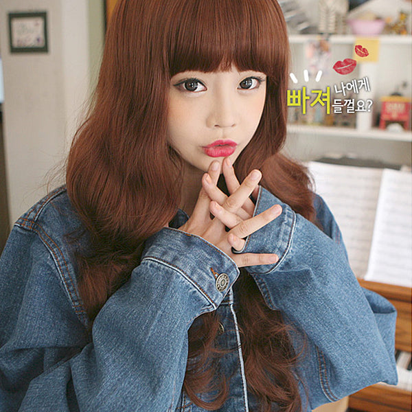 Premium Wig Sweet Spoon Soft Curly Hair (Red Brown)