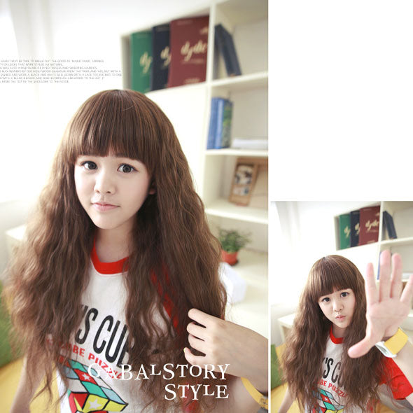 Premium Wig Mood Child Small Soft Curly Hair (Golden Brown)