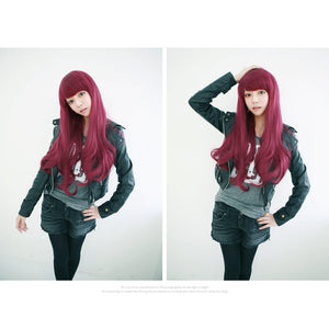 Premium Wig Cherries Jubilee Straight Hair Wavy End (Red Wine)