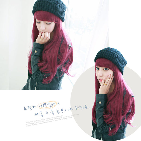 Premium Wig Cherries Jubilee Straight Hair Wavy End (Red Wine)