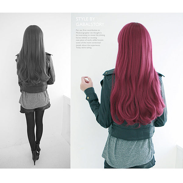 Premium Wig Cherries Jubilee Straight Hair Wavy End (Red Wine)