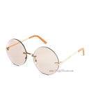 Hippie Rimless Round Sunglasses