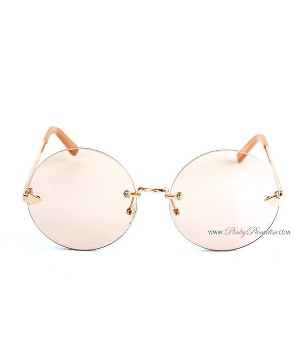 Hippie Rimless Round Sunglasses