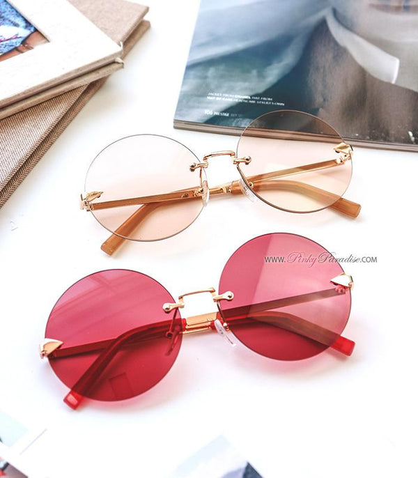 Hippie Rimless Round Sunglasses