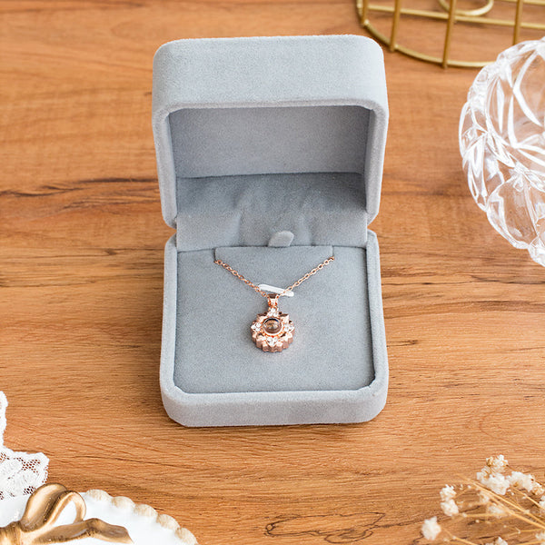 我爱你100种语言投影项链（玫瑰金）