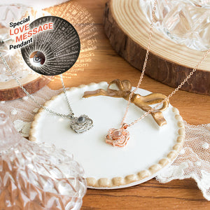 I Love You In 100 Languages Projection Necklace (Silver)