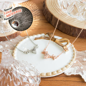 I Love You In 100 Languages Projection Necklace (Silver)