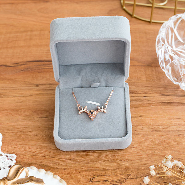 我爱你100种语言投影项链（玫瑰金）