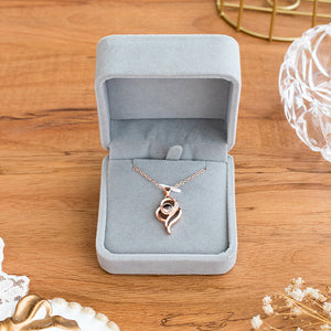 我爱你100种语言投影项链（玫瑰金）