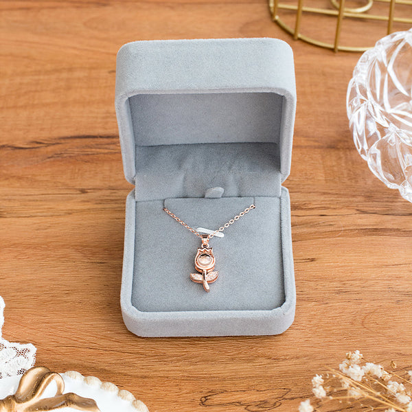 我爱你100种语言投影项链（玫瑰金）