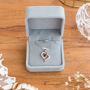 我爱你100种语言投影项链（玫瑰金）