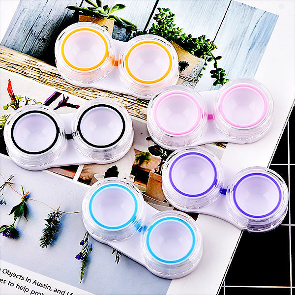 Transparent lens case in different color 