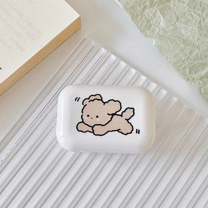 Lovely Korean Puppy Travel Lens Case in Puppy Running design