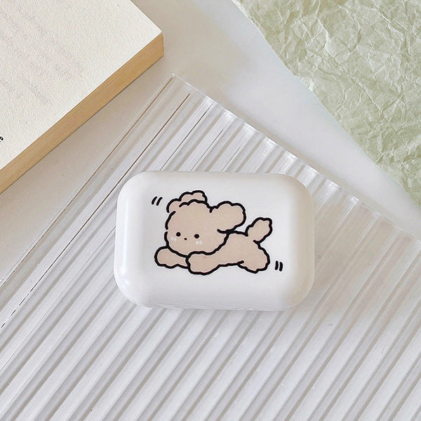 Lovely Korean Puppy Travel Lens Case in Puppy Running design