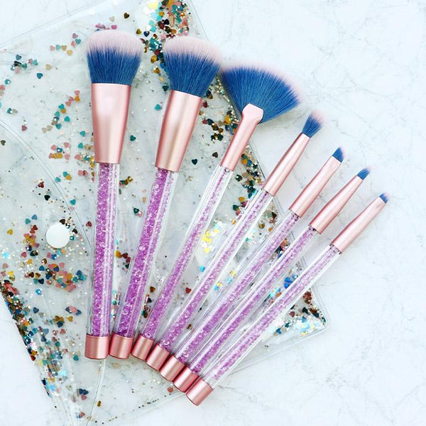 Mermaid Glitter Make Up Brush Set