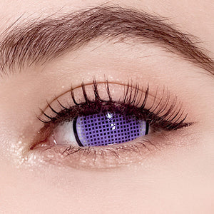 violet mesh mini sclera colored contacts for Halloween 