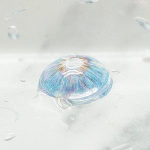 Princess Pinky Mojo Blue Color Contact Lenses on light background