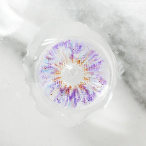 Princess Pinky Mojo Violet Colored Contacts on light background