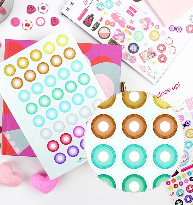 Pastel Circle Lens Stickers