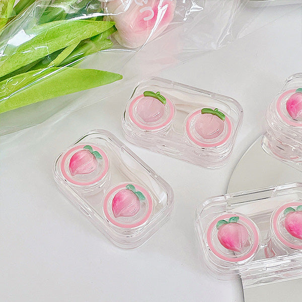 New Pink Peach Clear Visible Contact Lens Case No-Screw Lid Contact Lens  Organizer Colored Contacts Lens Case Travel Organizer - AliExpress