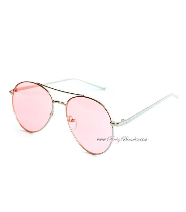 Retro Tinted Aviator Sunglasses