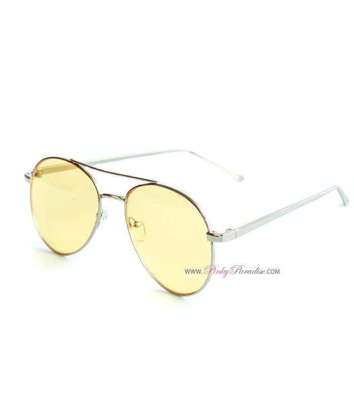 thumbnail image 2 of 999Sunglasses Retro Pilot Aviator Sunglasses – Color Tinted Lenses – Metal Frame, Unisex 2 of 6