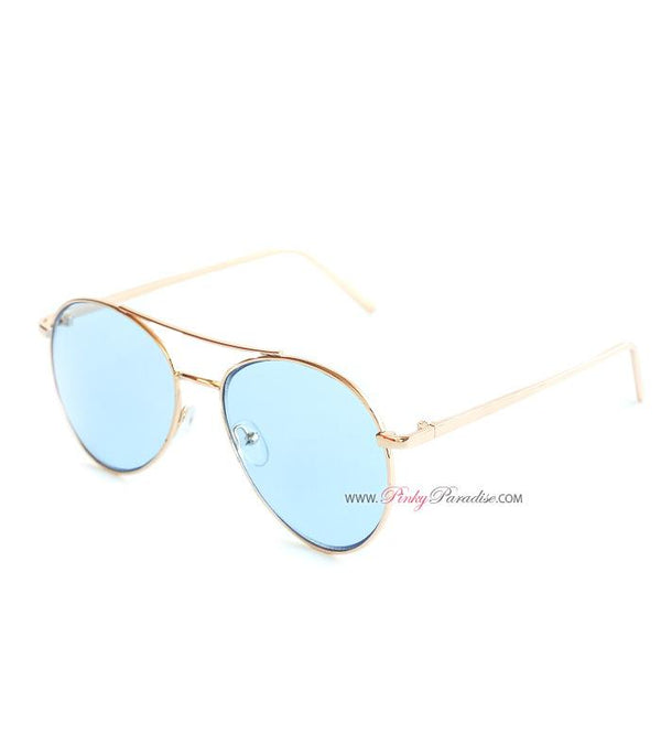 Retro Tinted Aviator Sunglasses