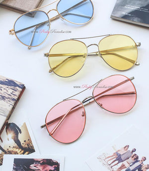 Retro Tinted Aviator Sunglasses