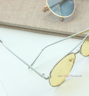 Retro Tinted Aviator Sunglasses