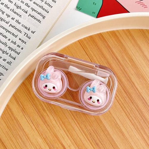 Cute Sanrio My Melody Mini Transparent Lens Case with lens inserter and tweezer