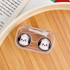 Sanrio Pochacco Design Mini Transparent Lens Case with lens inserter and tweezer