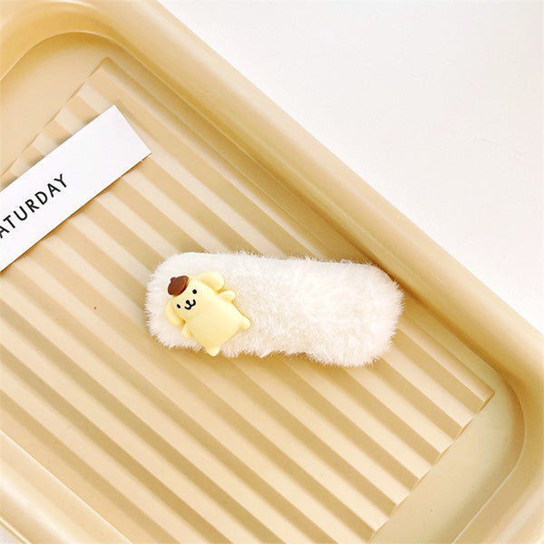 Sanrio Plush Hair Clip in Pompompurin design