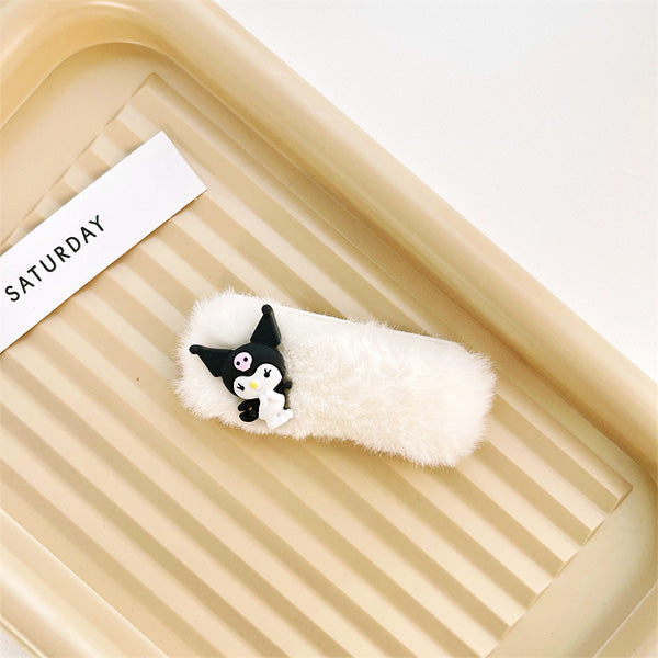 Sanrio Plush Hair Clip in Kuromi design