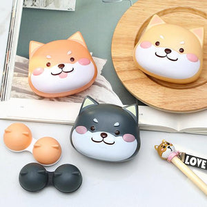 Etui podróżne na soczewki z psem Shiba Inu