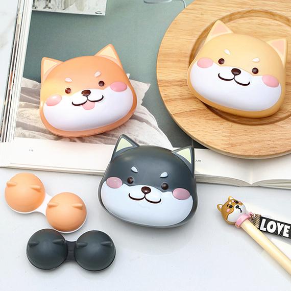Etui podróżne na soczewki z psem Shiba Inu