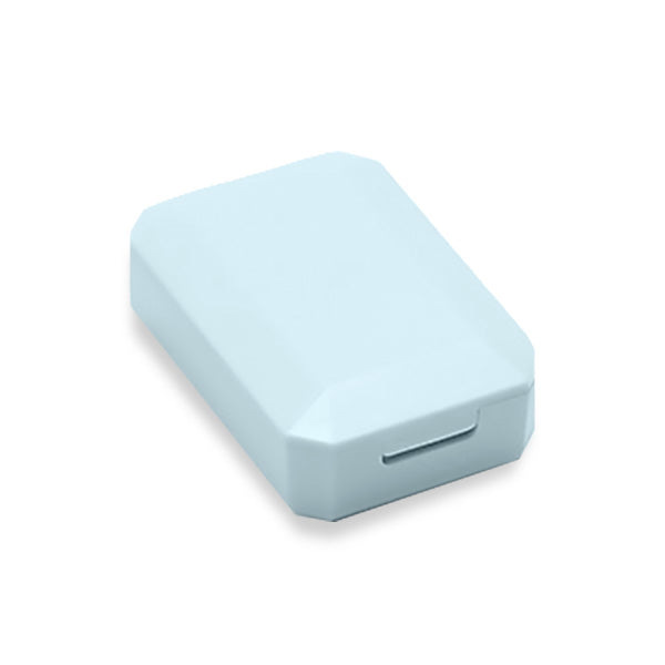 Minimalist Pastel Colored Travel Contact Lens Case in Pastel Blue Design