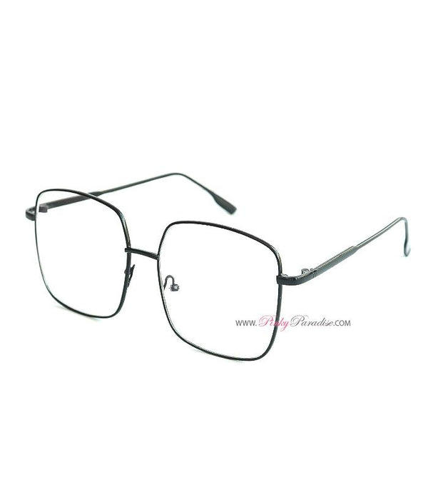 Square Metal Frame Clear Glasses